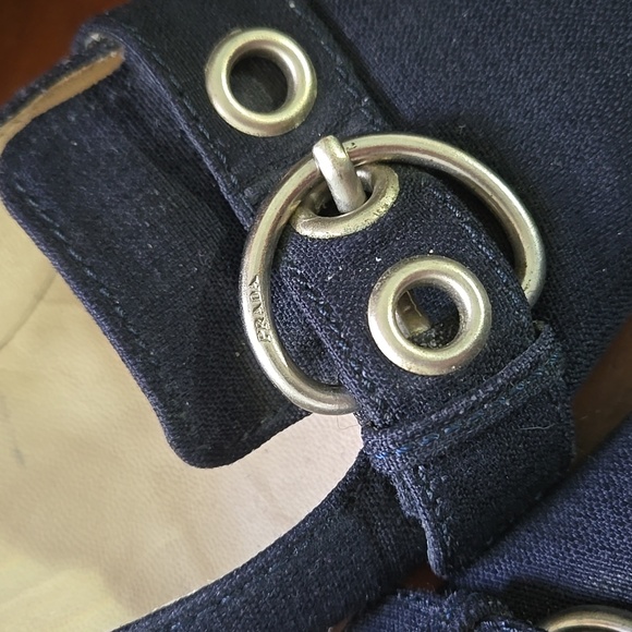 PRADA navy blue low sculpted heel sz 38.5 - Picture 7 of 8